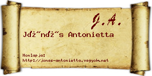 Jónás Antonietta névjegykártya